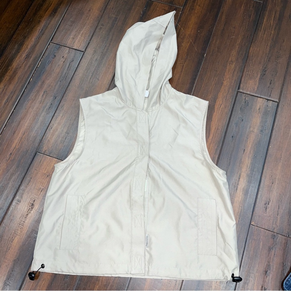 VTG Riveted Lee brown lightweight Hooded Vest women Size L Petite